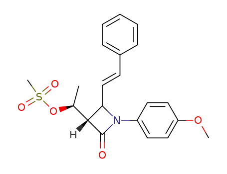 (1'S,3S,4RS)-1-(4-methoxyphenyl)-3-<1'-<(methylsulfonyl)oxy>ethyl>-4-(2'-phenylethenyl)-2-azetidinone