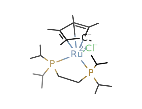 Molecular Structure of 171511-86-7 ([1,2-bis(diisopropylphosphino)ethane]chloro(pentamethylcyclopentadienyl)ruthenium(II))