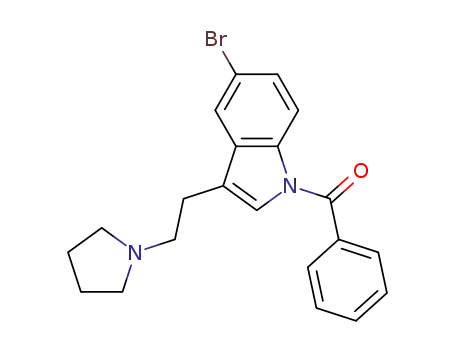 Molecular Structure of 208464-44-2 (5-bromo-3-(2-pyrrolidinylethyl)-1-benzoylindole)