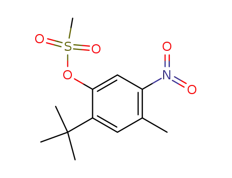 Molecular Structure of 103059-06-9 (Phenol, 2-(1,1-dimethylethyl)-4-methyl-5-nitro-, methanesulfonate(ester))