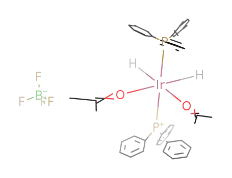 [((C<sub>6</sub>H<sub>5</sub>)3P)2IrH<sub>2</sub>(CO(CH<sub>3</sub>)2)2]<sup>(1+)</sup>*BF<sub>4</sub><sup>(1-)</sup>=[((C<sub>6</sub>H<sub>5</sub>)3P)2IrH<sub>2</sub>(CO(CH<sub>3</sub>)2)2]BF<sub>4</sub>