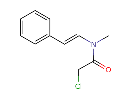 Molecular Structure of 183555-52-4 (Acetamide, 2-chloro-N-methyl-N-[(1E)-2-phenylethenyl]-)