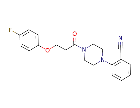 Molecular Structure of 1093091-95-2 (2-(4-{3-[(4-Fluorophenyl)oxy]propanoyl}-1-piperazinyl)benzonitrile)