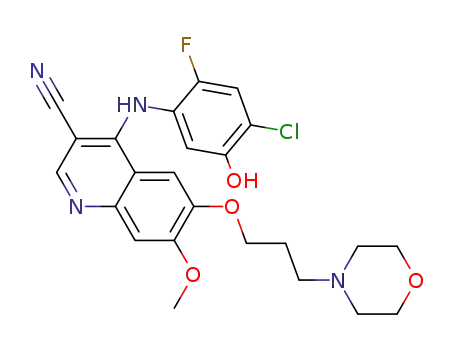 4-(4-chloro-2-fluoro-5-hydroxy-phenylamino)-7-methoxy-6-(3-morpholin-4-yl)-propoxyl-quinoline-3-carbonitrile