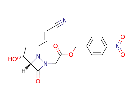 4-nitrobenzyl (S)-1-(3-cyano-2(E)-propenyl)-4-((R)-1-hydroxyethyl)-3-oxo-1,2-diazetidine-2-acetate