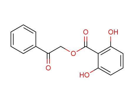 Molecular Structure of 74304-63-5 (2,6-Dihydroxy-benzoic acid 2-oxo-2-phenyl-ethyl ester)