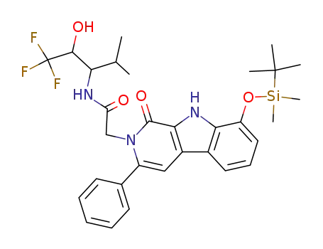 2-<8-<(tert-butyldimethylsilyl)oxy>-1-oxo-3-phenyl-1,2-dihydropyrido<3,4-b>indol-2-yl>-N-(3,3,3-trifluoro-2-hydroxy-1-isopropylpropyl)acetamide