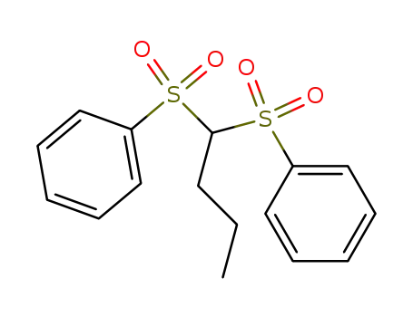 Molecular Structure of 53876-81-6 (Benzene, 1,1'-[butylidenebis(sulfonyl)]bis-)