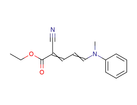 Molecular Structure of 20577-25-7 (2,4-Pentadienoic acid, 2-cyano-5-(methylphenylamino)-, ethyl ester)