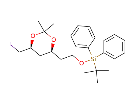 (4S-cis)-(1,1-dimethylethyl)<2-<6-(iodomethyl)-2,2-dimethyl-1,3-dioxan-4-yl>ethoxy>diphenylsilane