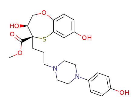 2H-1,5-Benzoxathiepin-4-carboxylic acid,
3,4-dihydro-3,7-dihydroxy-4-[3-[4-(4-hydroxyphenyl)-1-piperazinyl]propyl
]-, methyl ester, cis-