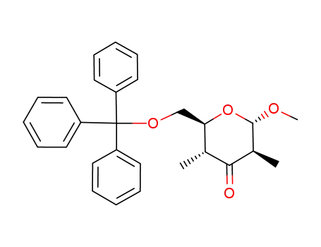 methyl 2,4-dideoxy-2,4-di-C-methyl-6-O-trityl-α-D-arabino-hexopyranosid-3-ulose