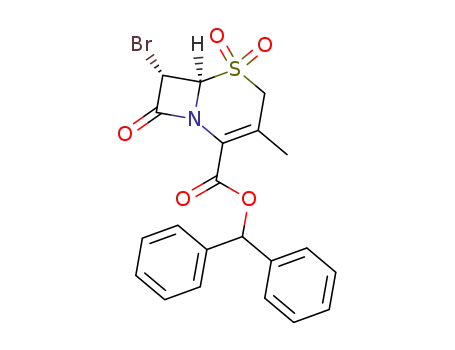 Molecular Structure of 137116-00-8 (benzhydryl 7α-bromo-3-methyl-3-cephem-4-carboxylate-1,1-dioxide)