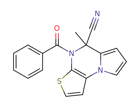 benzoyl-4 dihydro-4,5 cyano-5 methyl-5 pyrrolo<1,2-a>thieno<2,3-e>pyrazine