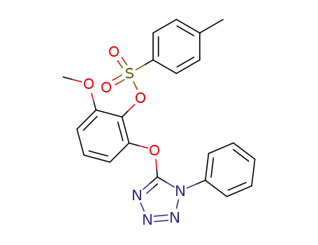 Phenol, 2-methoxy-6-[(1-phenyl-1H-tetrazol-5-yl)oxy]-,
4-methylbenzenesulfonate (ester)