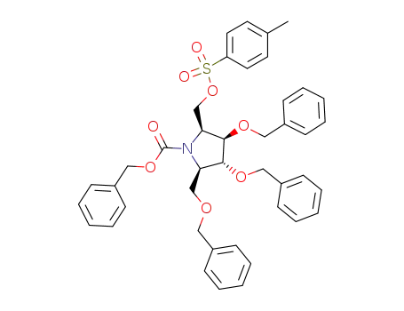 N-(Benzyloxycarbonyl)-5(R)-<(benzyloxy)methyl>-3(R),4(R)-bis(benzyloxy)-2(S)-<<<(4-methylphenyl)sulfonyl>oxy>methyl>pyrrolidine