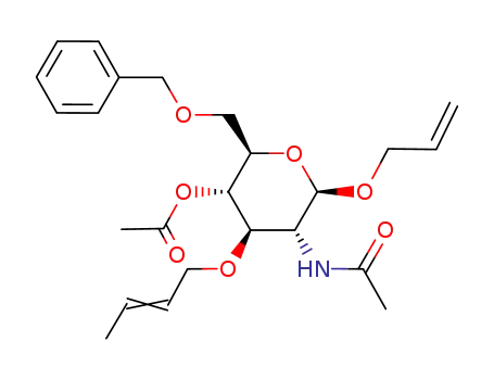allyl 2-acetamido-4-O-acetyl-6-O-benzyl-3-O-(2-butenyl)-2-deoxy-β-D-glucopyranoside
