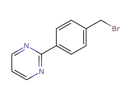 Molecular Structure of 77232-37-2 (Pyrimidine, 2-[4-(bromomethyl)phenyl]- (9CI))