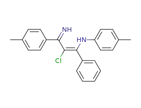Molecular Structure of 88039-18-3 (Benzenemethanamine,
a-[1-chloro-2-imino-2-(4-methylphenyl)ethylidene]-N-(4-methylphenyl)-)