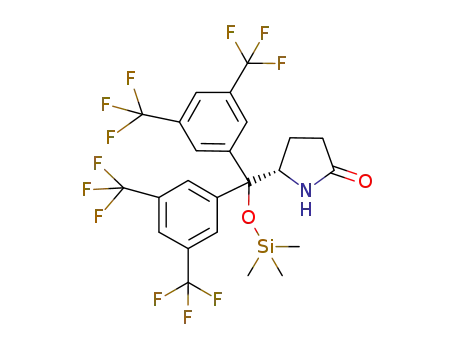 Molecular Structure of 1092807-29-8 ((5S)-5-[bis[3,5-bis(trifluoroMethyl)phenyl][(triMethylsilyl)oxy]Methyl]-2-Pyrrolidinone)