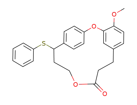 4-Methoxy-14-(phenylsulfanyl)-2,11-dioxatricyclo<13.2.2.1<sup>3,7</sup>>eicosa-1(18),3,5,7(20),1(19),16-hexaen-10-one