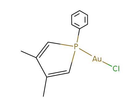 Molecular Structure of 124605-48-7 (Gold, chloro(3,4-dimethyl-1-phenyl-1H-phosphole)-)