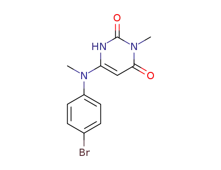 Molecular Structure of 64455-88-5 (2,4(1H,3H)-Pyrimidinedione,
6-[(4-bromophenyl)methylamino]-3-methyl-)