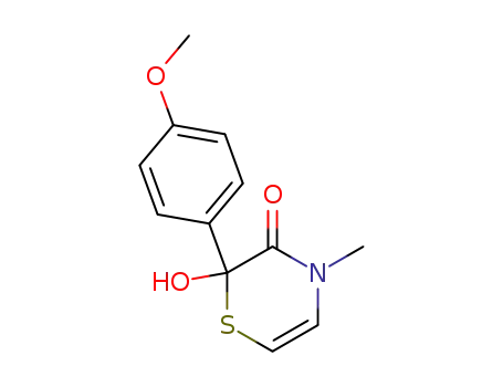 Molecular Structure of 113925-50-1 (2H-1,4-Thiazin-3(4H)-one, 2-hydroxy-2-(4-methoxyphenyl)-4-methyl-)