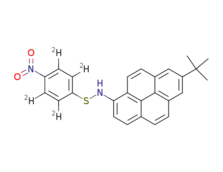 Molecular Structure of 156268-49-4 (N-<(4-Nitrophenyl-d4)thio>-7-tert-butyl-1-aminopyrene)