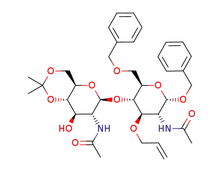 benzyl 2-acetamido-4-O-(2-acetamido-2-deoxy-4,6-O-isopropylidene-β-D-glucopyranosyl)-3-O-allyl-6-O-benzyl-2-deoxy-α-D-glucopyranoside