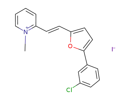 Molecular Structure of 1032383-17-7 (trans-2-[2-[5-(3-chlorophenyl)furan-2-yl]vinyl]-1-methylpyridinium iodide)