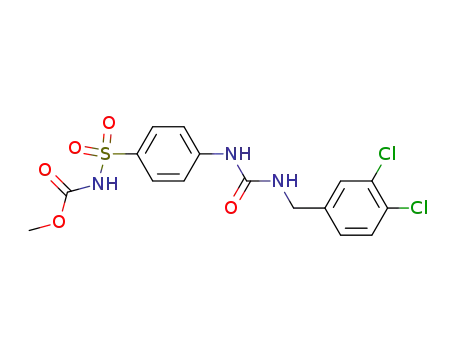 Molecular Structure of 1086445-00-2 (methyl 4-(3-(3,4-dichlorobenzyl)ureido)phenylsulfonylcarbamate)