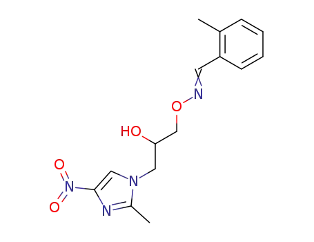 Molecular Structure of 139435-95-3 (Benzaldehyde, 2-methyl-,
O-[2-hydroxy-3-(2-methyl-4-nitro-1H-imidazol-1-yl)propyl]oxime)