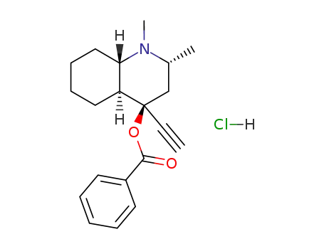 Molecular Structure of 110345-57-8 ((2R,4S,4aS,8aS)-4-ethynyl-1,2-dimethyldecahydroquinolin-4-yl benzoate hydrochloride)