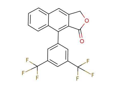 Molecular Structure of 1051385-30-8 (4-(3,5-bis(trifluoromethyl)phenyl)naphtho[2,3-c]furan-1(3H)-one)