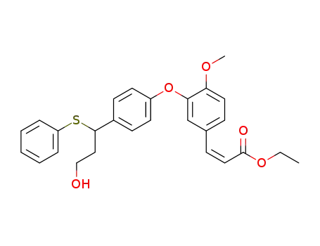Ethyl (Z)-3-<3-<4-(3-hydroxy-1-(phenylsulfanyl)propyl)phenoxy>-4-methoxyphenyl>acrylate