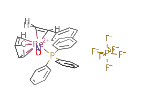 [(η(5)-cyclopentadienyl)Re(NO)(P(C6H5)3)(η(2)-styrene)]PF6