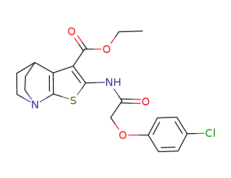 Molecular Structure of 112290-21-8 (2-(4-Chlorophenoxyacetylamino)-3-ethoxycarbonylthieno(2,3-b)quinuclidi ne)