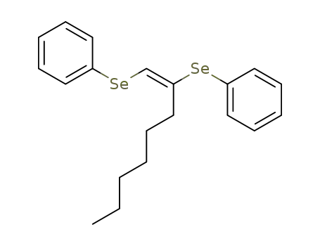 Benzene, 1,1'-[(1-hexyl-1,2-ethenediyl)bis(seleno)]bis-, (E)-