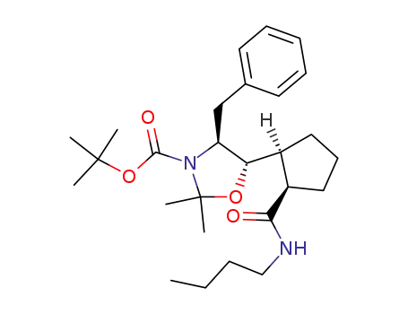 Molecular Structure of 155186-38-2 ((4S,5S,1'S,2'R)-4-benzyl-3-N-tert-butoxycarbonyl-5-(2'-n-butylaminocarbonyl)cyclopentyl-2,2-dimethyloxazolidine)