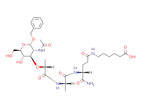 6-((R)-4-{(S)-2-[(R)-2-((2S,3R,4R,5S,6R)-3-Acetylamino-2-benzyloxy-5-hydroxy-6-hydroxymethyl-tetrahydro-pyran-4-yloxy)-propionylamino]-propionylamino}-4-carbamoyl-butyrylamino)-hexanoic acid