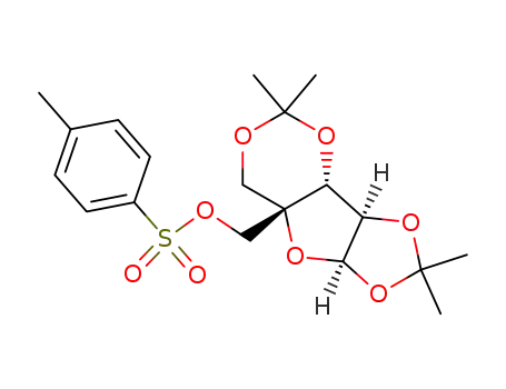 Molecular Structure of 123045-04-5 (1,2:3,5-di-O-isopropylidene-4-(R)-C-(p-toluenesulfonyloxymethyl)-β-L-threo-pento-1,4-furanose)