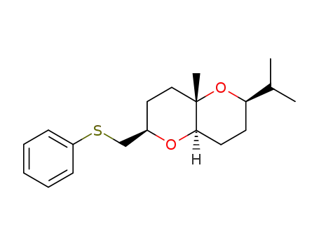 Molecular Structure of 116726-45-5 ((2R,4aS,6R,8aR)-6-Isopropyl-4a-methyl-2-phenylsulfanylmethyl-octahydro-pyrano[3,2-b]pyran)