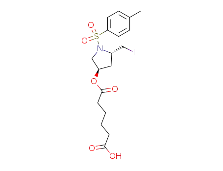 Hexanedioic acid mono-[(3R,5S)-5-iodomethyl-1-(toluene-4-sulfonyl)-pyrrolidin-3-yl] ester