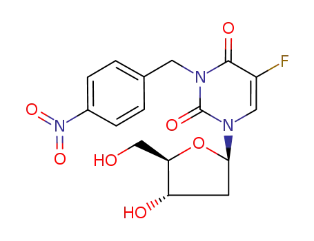 Molecular Structure of 98653-18-0 (3-(p-nitrobenzyl)-2'-deoxy-5-fluorouridine)