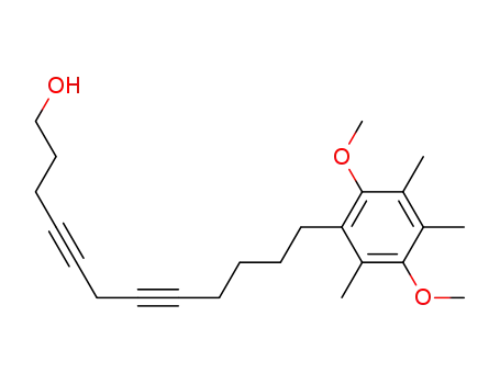Molecular Structure of 80810-19-1 (12-(2,5-Dimethoxy-3,4,6-trimethyl-phenyl)-dodeca-4,7-diyn-1-ol)