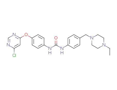 N-[4-(6-chloro-pyrimidin-4-yloxy)-phenyl]-N'-[4-(4-ethylpiperazin-1-ylmethyl)-phenyl]-urea