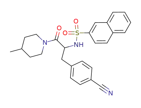 Molecular Structure of 80852-86-4 (Piperidine,
1-[3-(4-cyanophenyl)-2-[(2-naphthalenylsulfonyl)amino]-1-oxopropyl]-4-
methyl-)