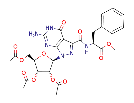 N-<<6-amino-1-(2,3,5-tri-O-acetyl-β-D-ribofuranosyl)-4,5-dihydro-4-oxopyrazolo<3,4-d>pyrimidin-3-yl>carbonyl>-L-phenylalanine methyl ester