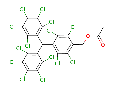 Molecular Structure of 101980-92-1 (αH-4-(acetoxymethyl)tetradecachlorotriphenylmethane)